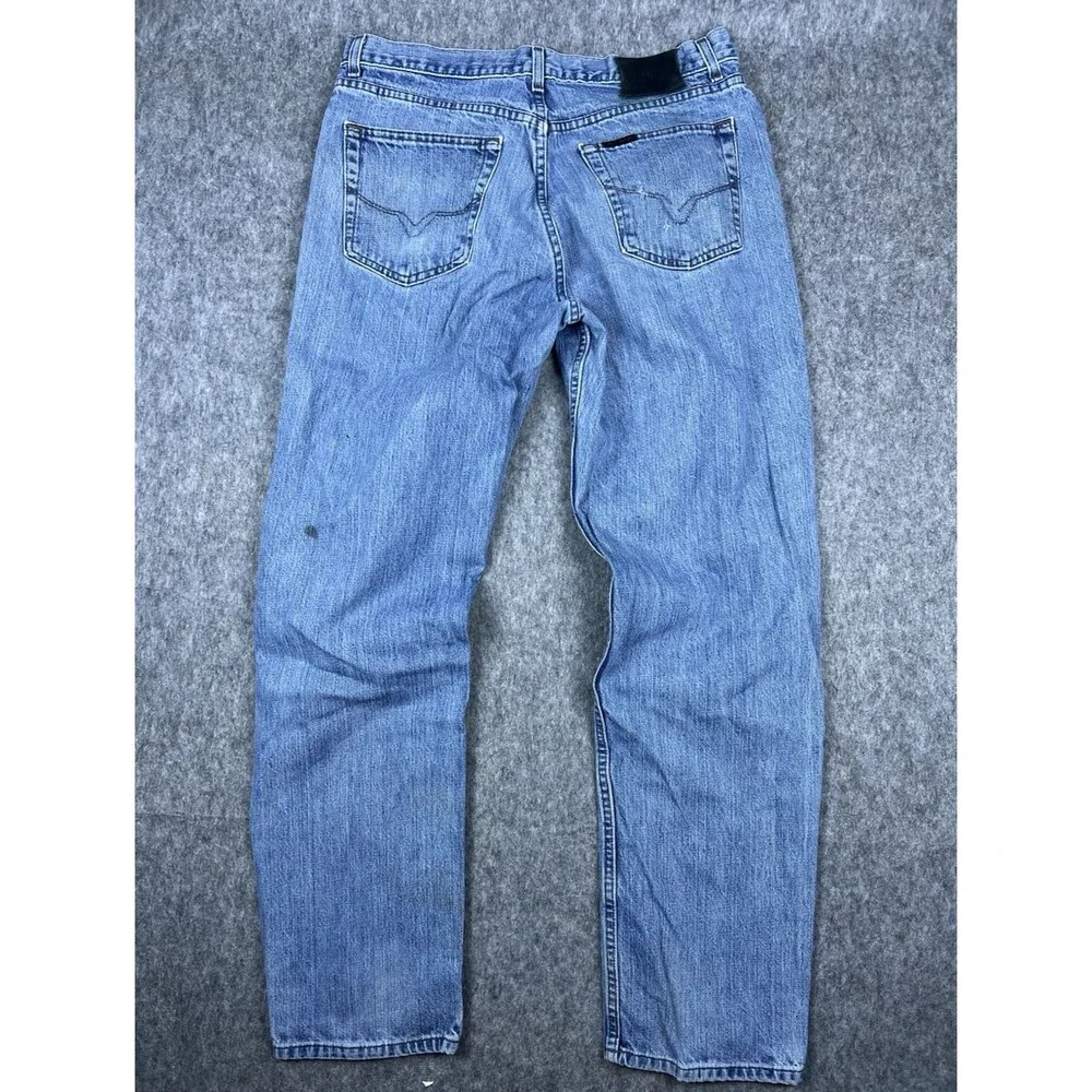 Vtg Harley Davidson Men's Jeans Light Wash Blue Denim Biker Cotton Y2K Sz 36x34